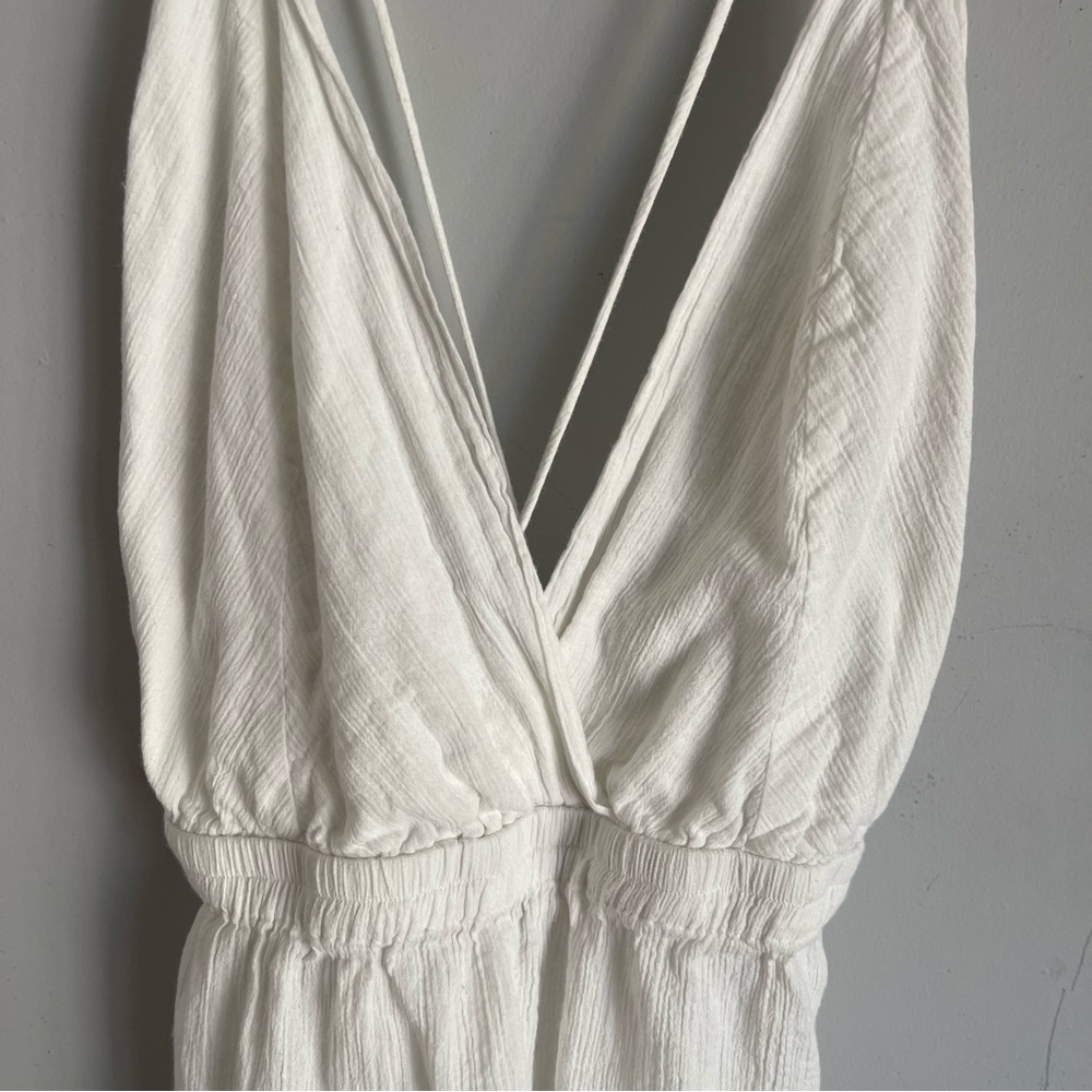 Lulus Headed to the Beach White Strappy Swim Cover-Up Romper Sz M - Picture 5 of 12